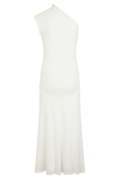 Robe midi asymétrique en jersey pêche de Chloe - Ivoire