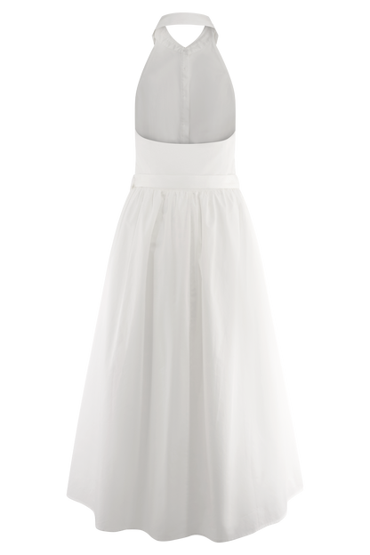 Robe midi à col montant Cindy - Blanc