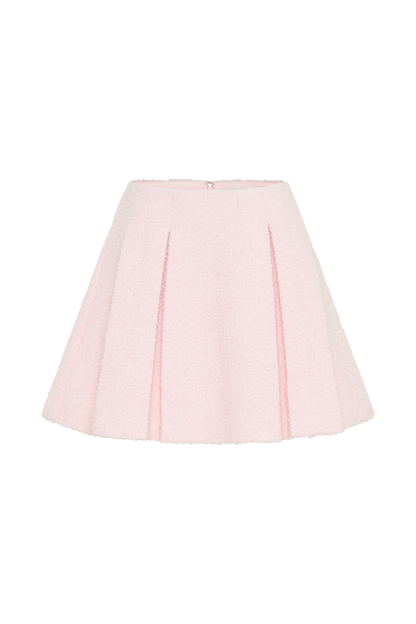Jupe mini Cleo en boucle - Rose poudré