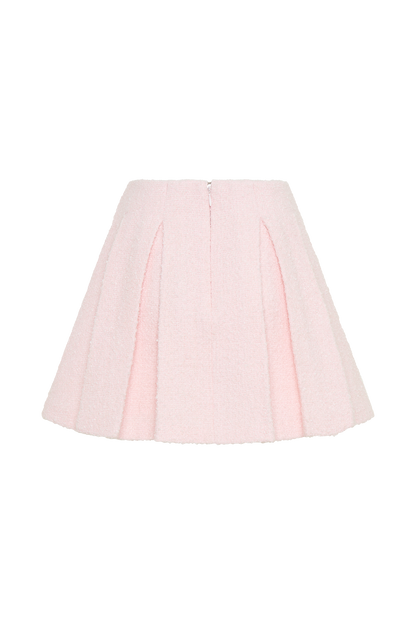 Jupe mini Cleo en boucle - Rose poudré