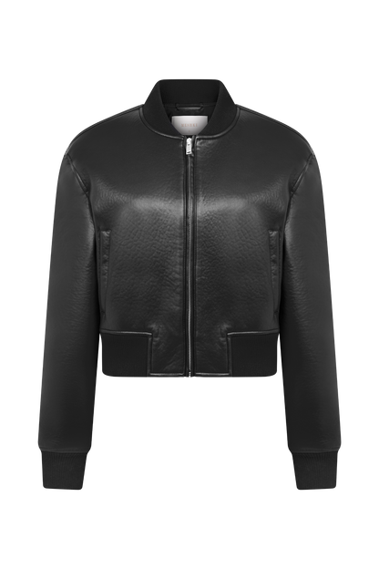 Bomber en simili cuir Codi - Noir