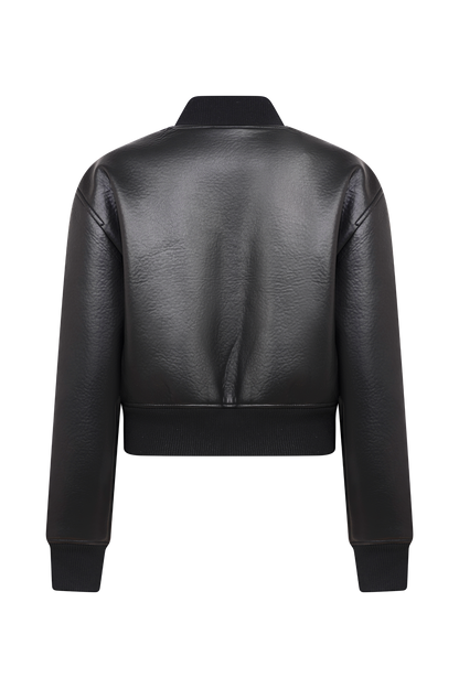 Bomber en simili cuir Codi - Noir