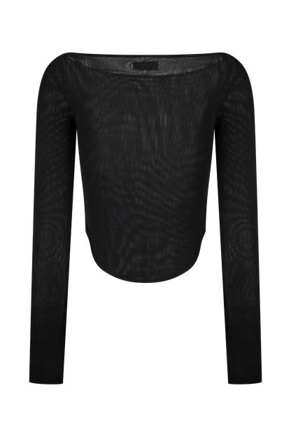 Colette Haut en Maille à Col Rond - Noir