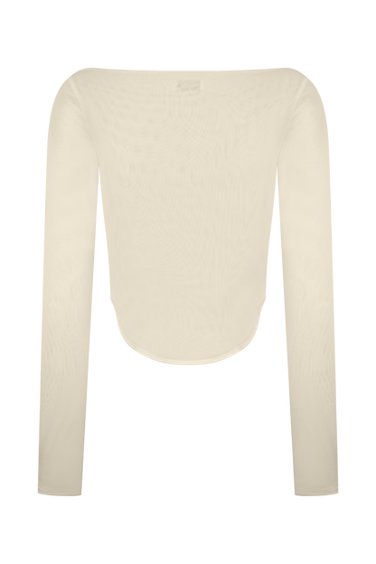 Colette Haut en Maille à Col Rond - Ivoire
