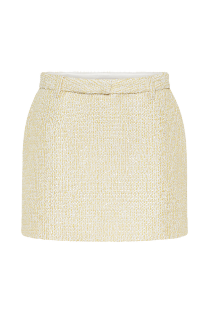 Jupe mini en tweed Mercer - Citron