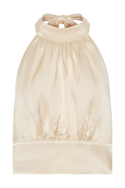 Halter en satin Clara - Crème glacée