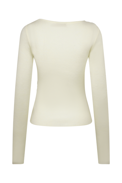 Top en jersey torsadé et drapé Culver - Crème