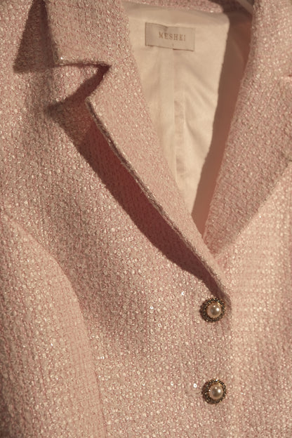 Top en tweed Mercer - Rose coton-fée