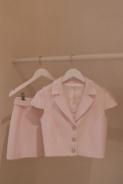 Top en tweed Mercer - Rose coton-fée