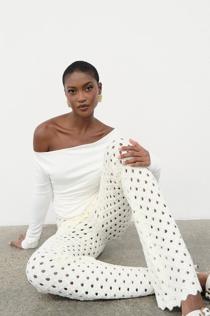 Pantalon crochet Santana - Ivoire