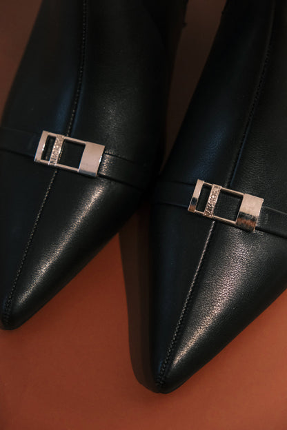 Botte à boucle en simili cuir Astra - Noir