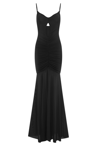 Robe Maxi Étroite et en Maille Delaney - Noir
