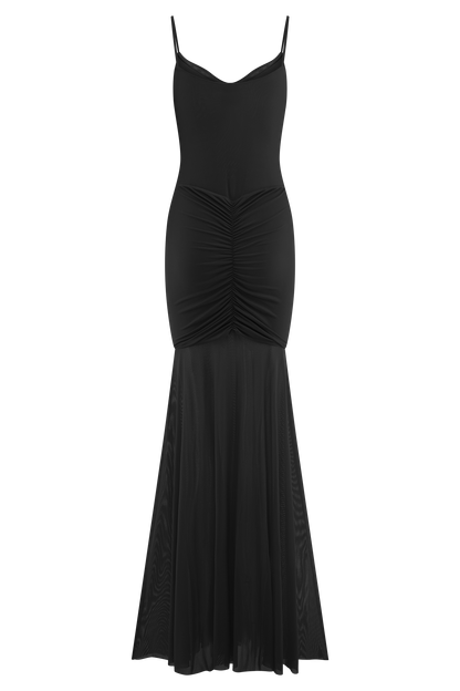 Robe Maxi Étroite et en Maille Delaney - Noir