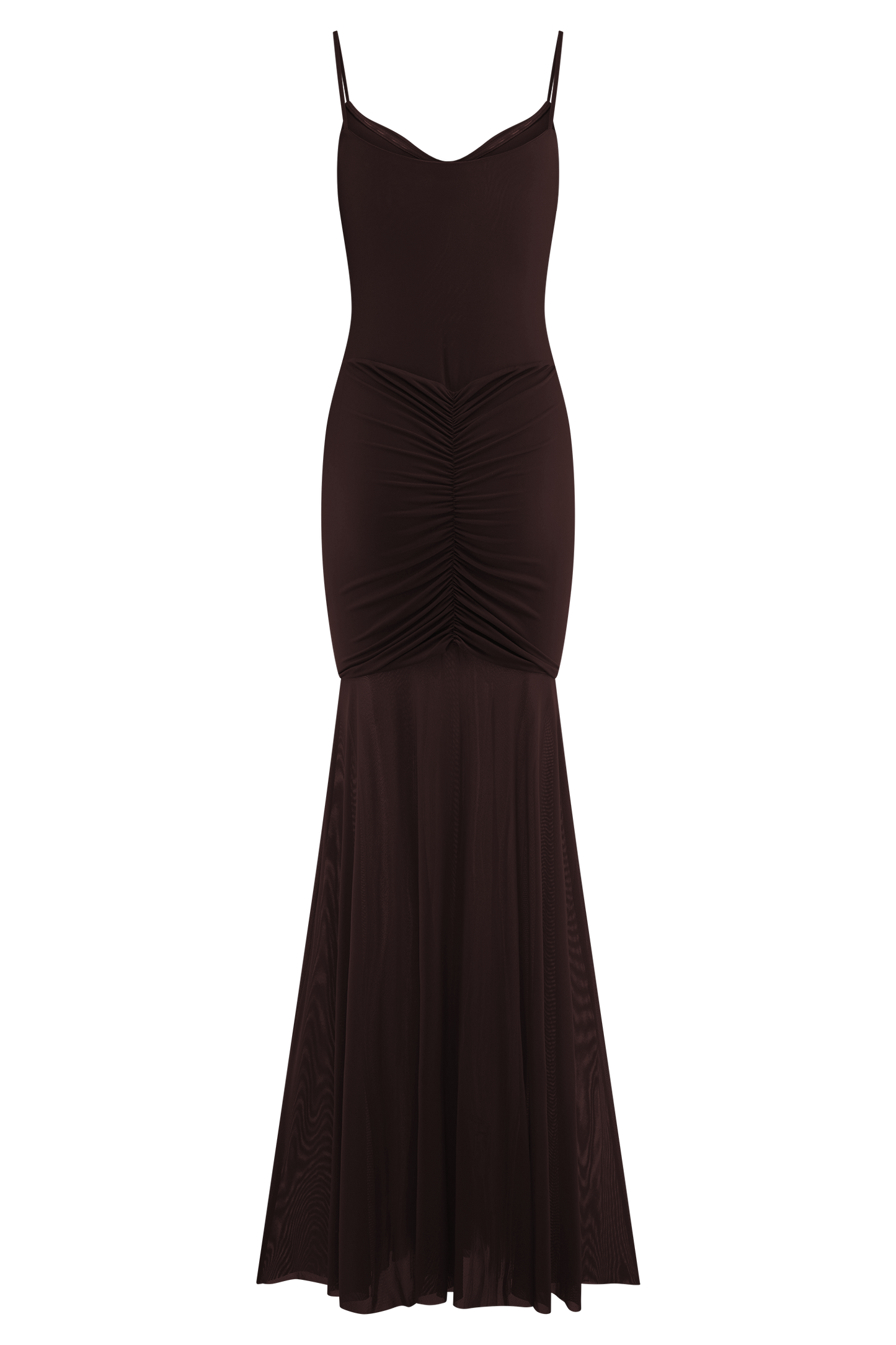 Robe Maxi Slinky et en Maille Delaney - Chocolat