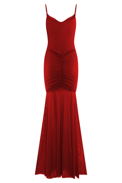 Robe Maxi Étroite et en Maille Delaney - Rouge