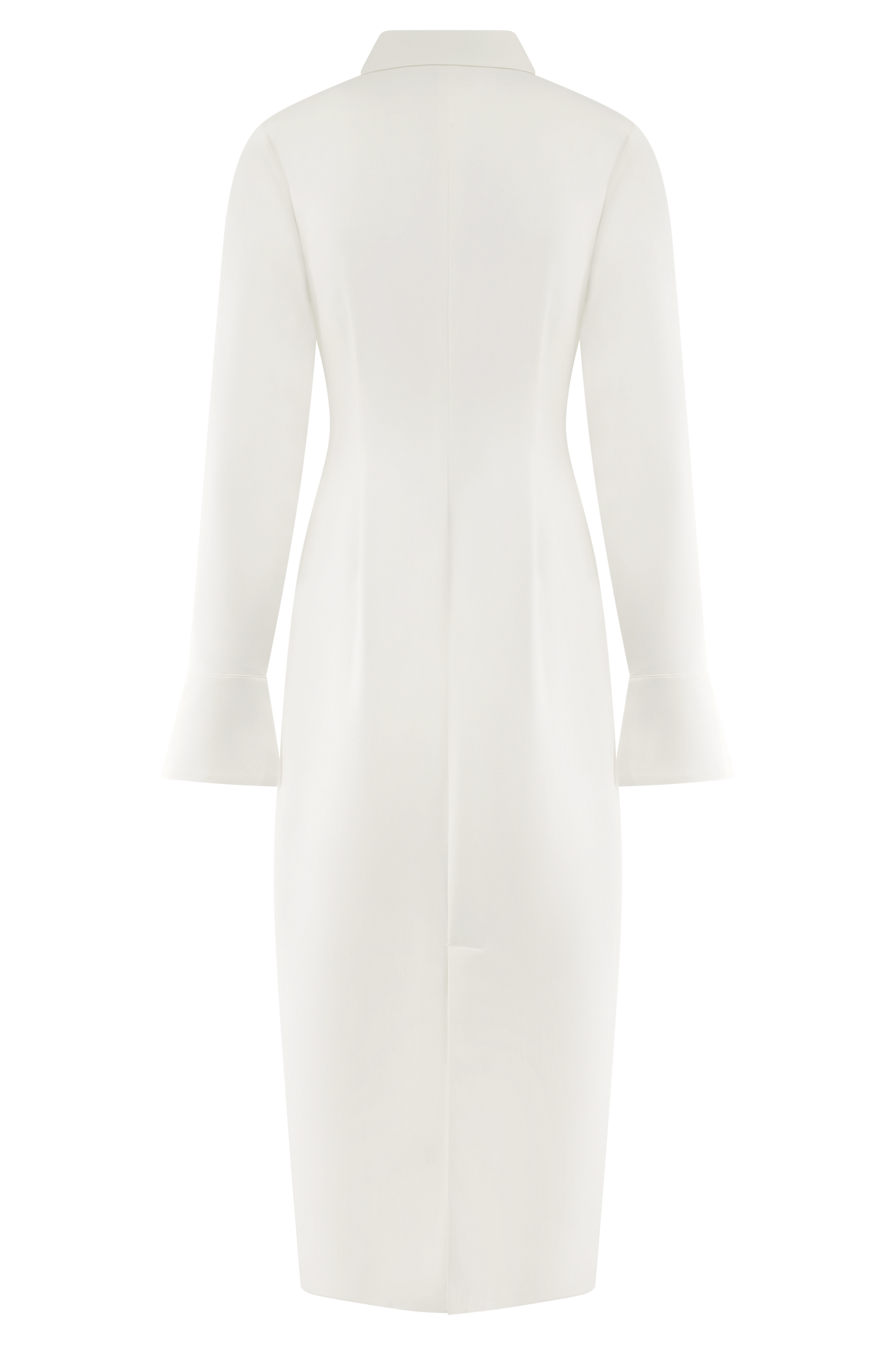 Robe midi Dorian à manches courtes et taille ajustée - Blanc