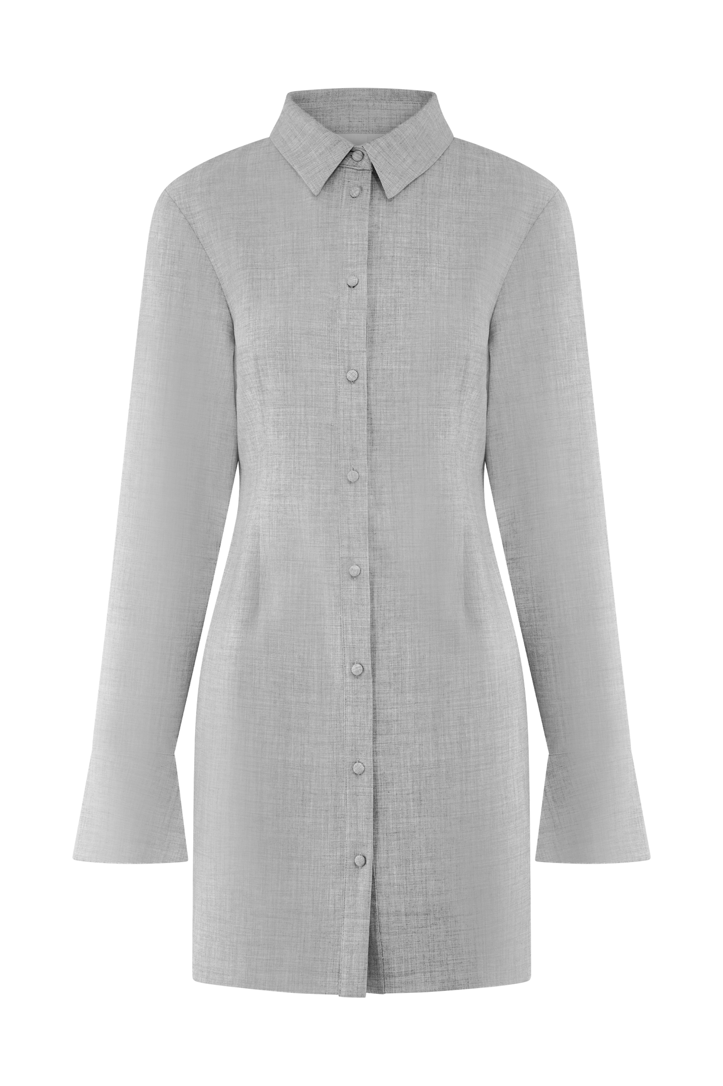 Mini-robe chemise ajustée Dorian - Gris anthracite chiné