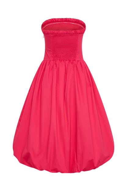 Robe midi à manches bouffantes Dulce - Framboise