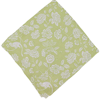 Nappe en lin Eden Flora Parlour en vert et blanc