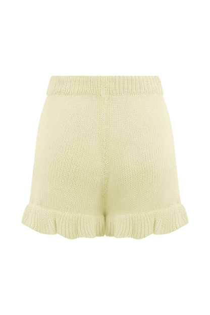 Shorts en tricot à volants Eleanor - Blanc