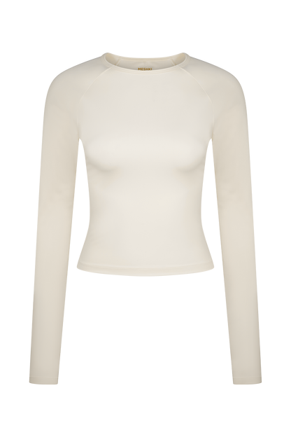 Top de sport à manches longues Eliana - Ivoire