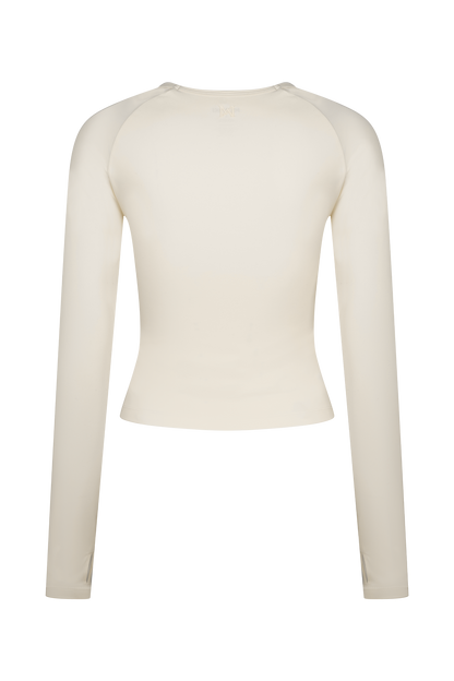 Top de sport à manches longues Eliana - Ivoire