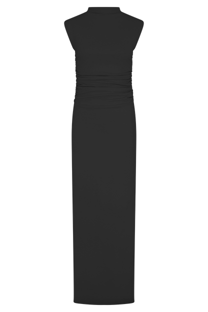 Robe Maxi Sans Manches à Col Haut Elliot - Noir