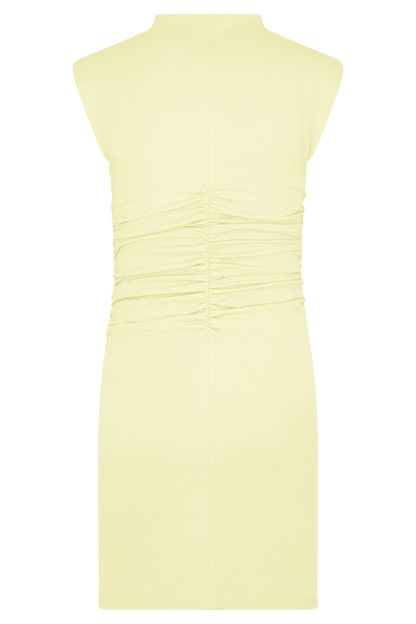 Robe mini sans manches à col montant Elliot - Jaune pâle
