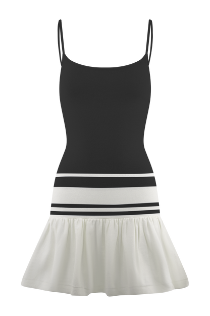 Robe mini en tricot contrasté Ellison - Noir/Blanc