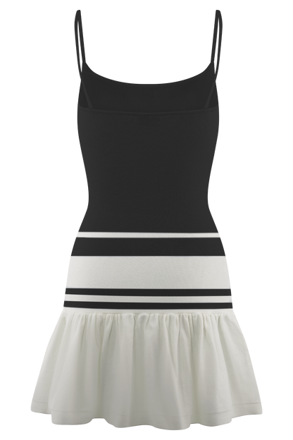 Robe mini en tricot contrasté Ellison - Noir/Blanc