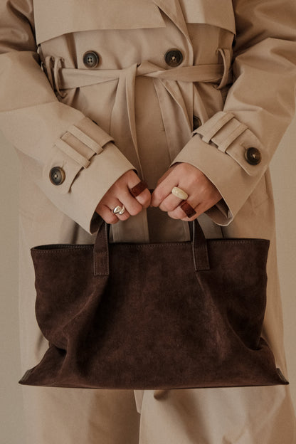 Sac en daim synthétique Baylor - Chocolat