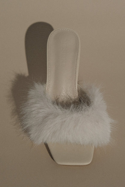 Talons en fausse fourrure Torrance - Ivoire