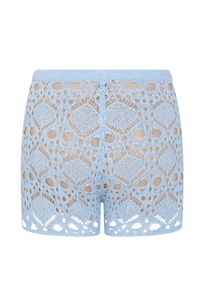 Shorts en Tricot Croisé Aeline - Bleu Ciel