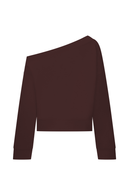 Pull col rond ample Aiden - Chocolat