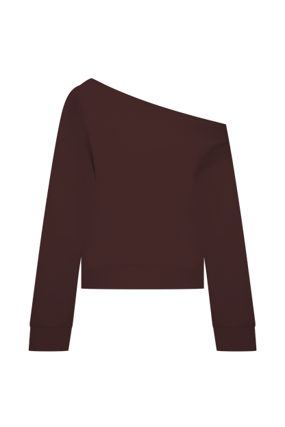 Pull col rond ample Aiden - Chocolat