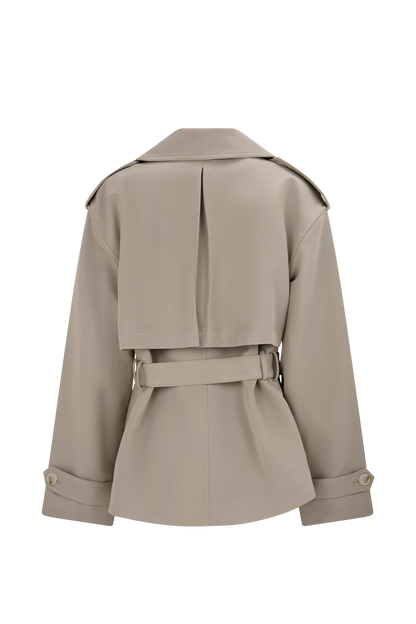 Veste trench courte Alden - Gris perle