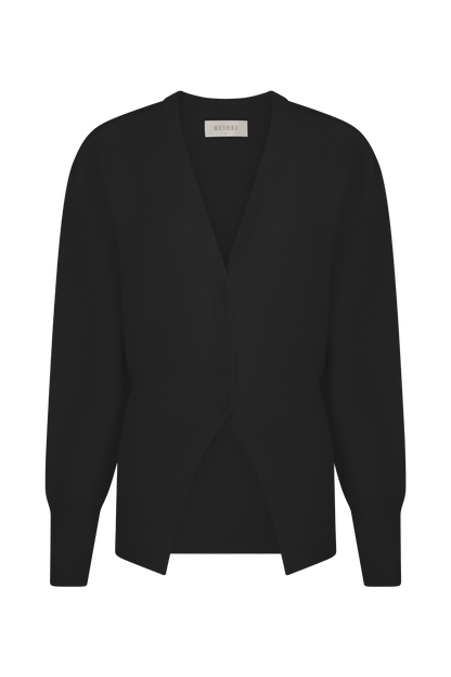Alexia Cardigan oversize à boutons - Noir