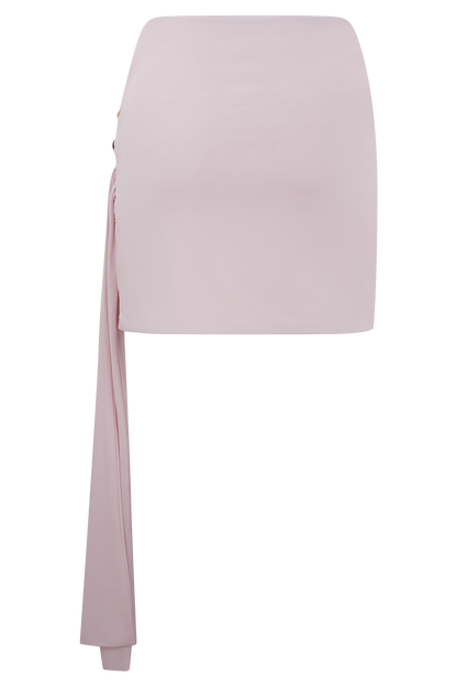 Jupe mini perlée et fluide Alicent - Rose pâle