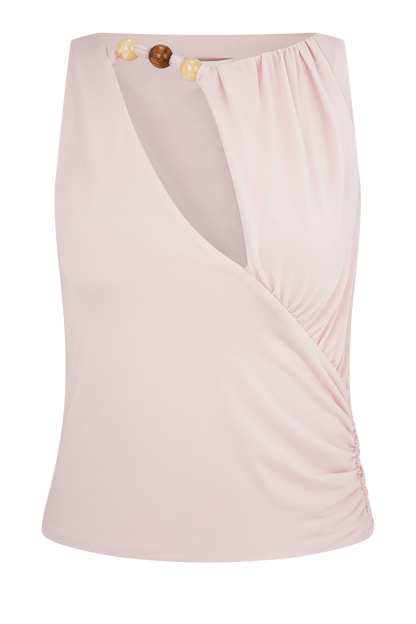 Top à perles Alicent - Rose pâle