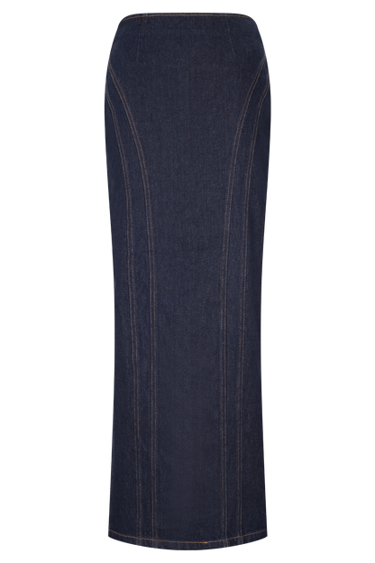Jupe Maxi en Denim Alma - Bleu Indigo