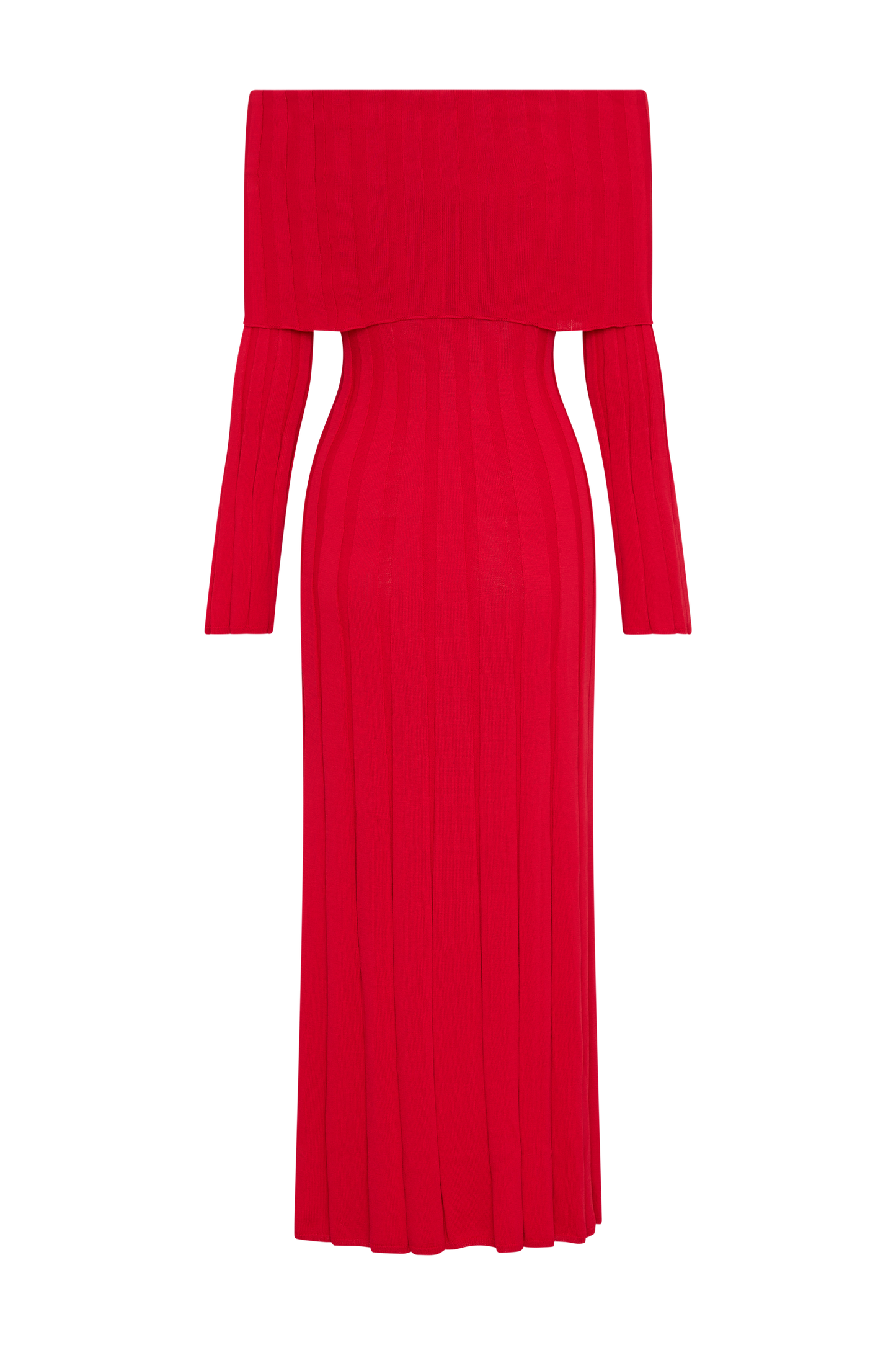 Robe mi-longue en jersey à manches longues Alonza - Rouge