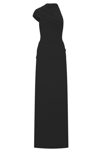 Robe Maxi en Chiffon Analia - Noir