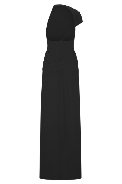 Robe Maxi en Chiffon Analia - Noir