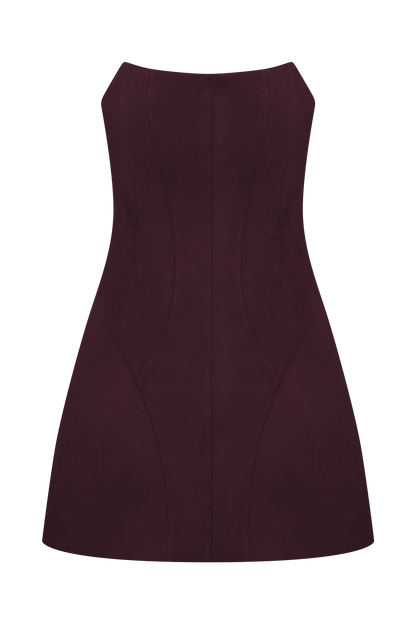 Mini-robe Andy en similicuir - Vin rouge