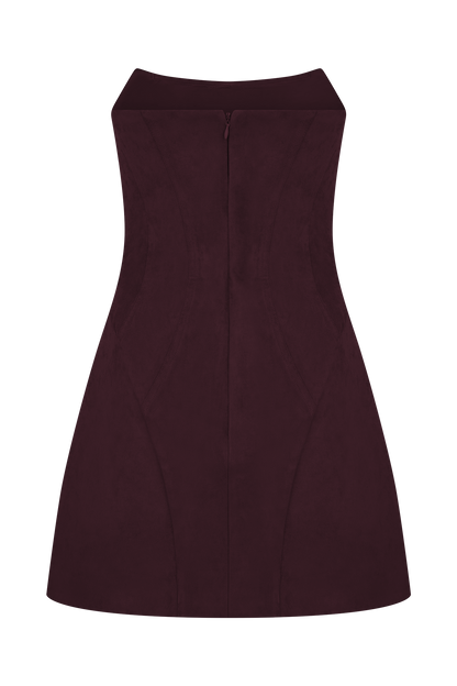 Mini-robe Andy en similicuir - Vin rouge