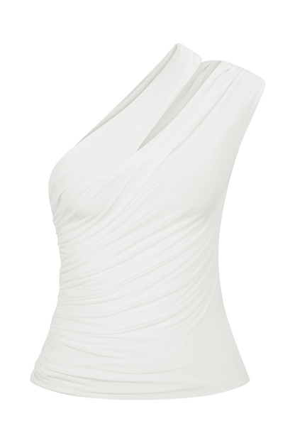 Top en modal à une épaule Anna - Blanc