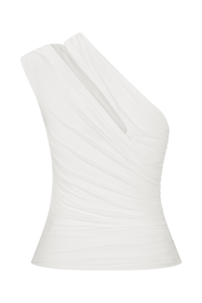 Top en modal à une épaule Anna - Blanc