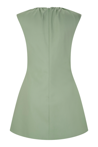 Mini-robe Ariana à col plissé - SAGE
