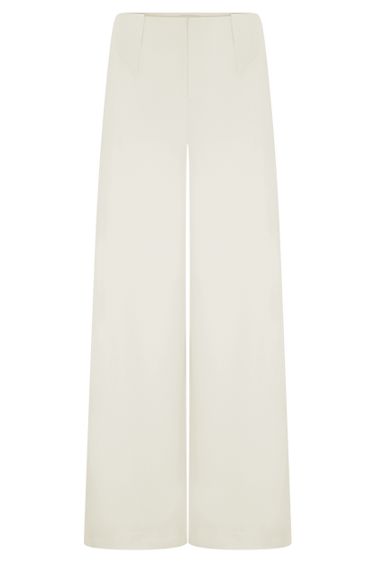 Pantalon tailleur à jambes larges Arlo - Ivoire