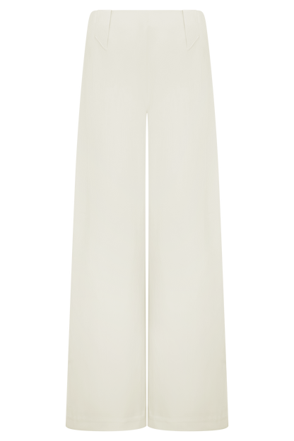 Pantalon tailleur à jambes larges Arlo - Ivoire